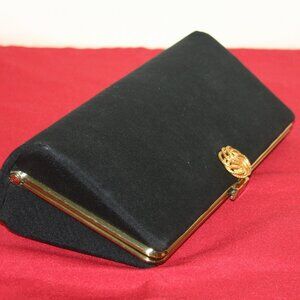 Vintage 1960's Harry Levine Black Cloth Clutch B-103